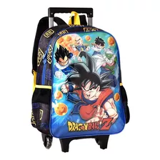 Mochila Com Rodinha Dragon Ball Z Material Escolar Infantil