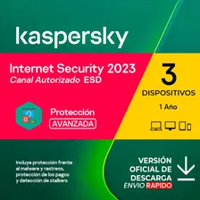 Kaspersky Internet Security 3 Pc 1 Año Licencia Original