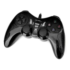 Joystick Gamepad Gamer Turbo Netmak Pc Usb Dual Shock Color Negro