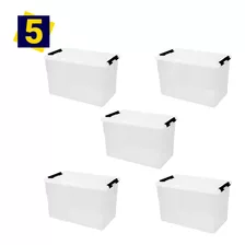 5 Cajas Plásticas Diamante 10 Lts. Color Transparente