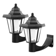 Lámparas Español Led Solar Farol Pared Negro 2 Piezas