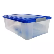 Caja Arenero Plástica 20 Lts Transparente Con Tapa 