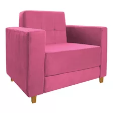 Poltrona Decorativa Denver Corano Pink - Amarena Móveis