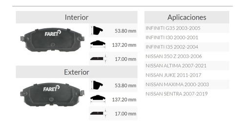 Balata Delantera De Disco Infiniti I35 02-04 Foto 5