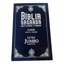 Bíblia Sagrada Letra Jumbo Compacta Arc Com Harpa E Índice | Capa Dura Azul