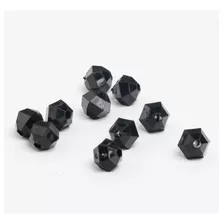Cuentas Cristal Sintético Hexagonal Negro 20 Unidades