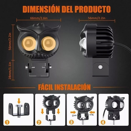 Faros Auxiliares Tipo Lupa Bicolor Para 80w Foto 5