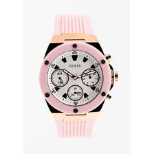 Relógio Guess Gw0030l4 Athena Orig Pink Silicone
