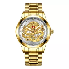 Gold Men's Watch Quartz Dragon Watch