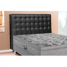 Cabeceira De Cama Box Casal 140 Simbal Dama - Couríno Preto