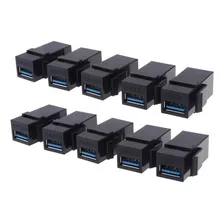  10 X Keystone Emenda Para Cabos Usb 3.0 Preto