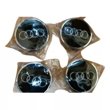 4 Tapas Llanta Central Audi 69 Mm Negras