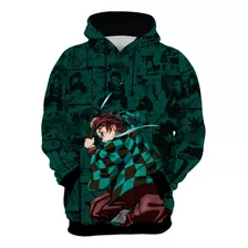 Moletom Blusa Demon Slayer Tanjiro Anime Ação Full 344