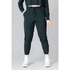 Calça Moletinho Feminina Jogger Com Bolso