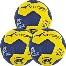 Kit 3 Bolas Handebol Oficial Vitoria Gripp Pu H3l, H2l, H1l