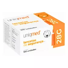 Agulha Automática Lanceta De Segurança P/ Glicose 28g 100 Un Cor Rosa