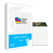 200 Folhas Papel Couche 90g A3 Fosco Dupla Face Impr. Laser