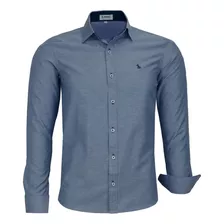 Camisa Social Masculina M. Longa Slim Refinada