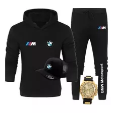 Conjunto De Moletom Calça+blusa Bmw Premium Bone Relogio.