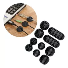 Organizador De Cables Set X 10 Clips Adhesivo Escritorio