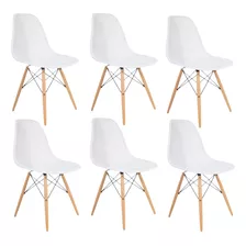 Kit 6 Cadeiras Eames Design Colméia Eloisa Branco Off White