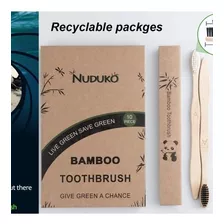 Cepillos Dental De Bambú Biodegradables, 02 Piezas Sin Bpa