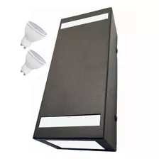 Aplique Pared Exterior Bidireccional + 2 Dicroicas Led