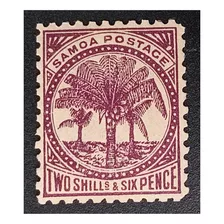 Samoa 2 Shilling 1887 Nuevo C/g Palmera Iv 16