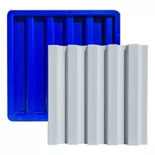 Forma 3d Gesso Cimento Abs Azul Ripado 30x30 Envio Imediato