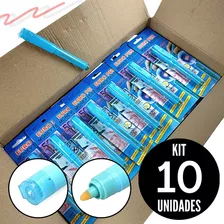 Kit10 Caneta P/ Identificar Notas Dinheiro Falsas Com Luz Cor Sortido