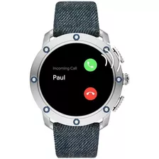 Reloj Para Caballero Diesel Axial Smartwatch Dzt2015 Color De La Caja Plateado Color De La Correa Azul Marino Color Del Bisel Plateado