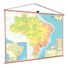 Mapa Brasil Espaço Urbano Escolar Poster Banner Moldura