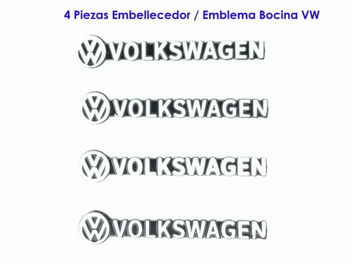 Kit 4 Emblemas/embellecedores De Bocina De Vw Volkswagen, 3d Foto 2
