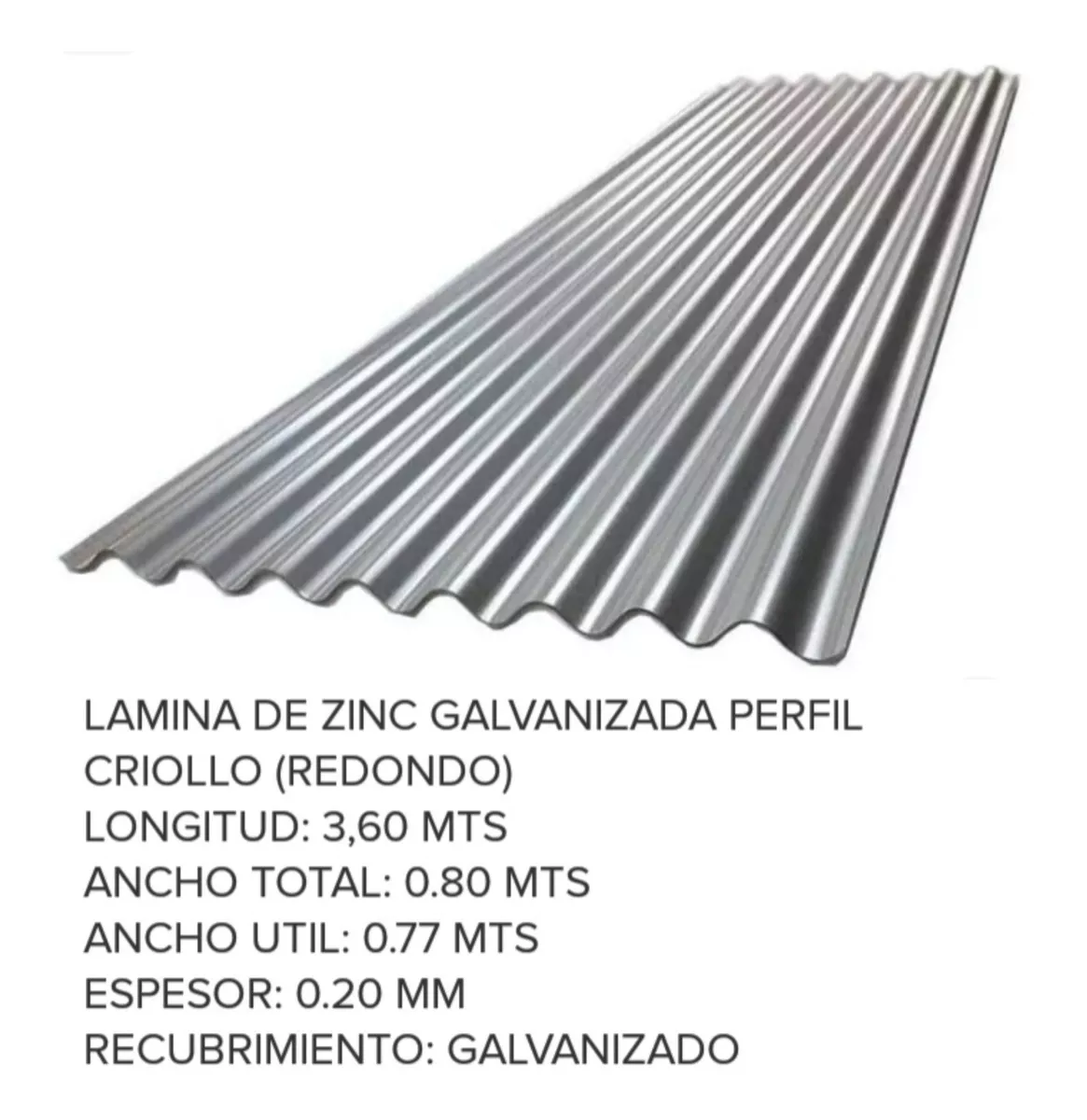 Lamina De Zinc 3.66x080x0.20