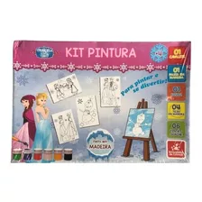 Kit Pintura Disney Frozen Mini Cavalete 6 Cores Tinta Guache