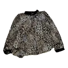 Blusa Animal Print Crep De Gasa Talla M Nueva 