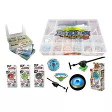 Kit 3 Beyblade Pião De Luz Led 3 Lançador + Maleta Bey Blade