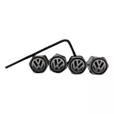 Tapas Cubre Valvulas Antirrobo Con Logo Volkswagen Negro