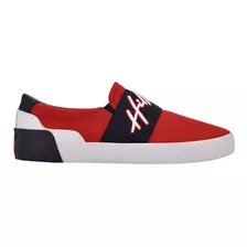 Tommy Realist Rojo De Tela (slip On) De Metedera 