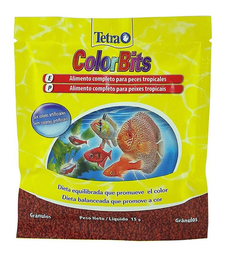 Tetra Colorbits 15g Granules Sachê  - Ração Granulada Peixes