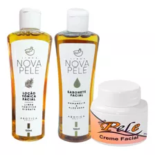 Sabonete Líquido + Creme Facial Nova Pele + Loção Tônica 