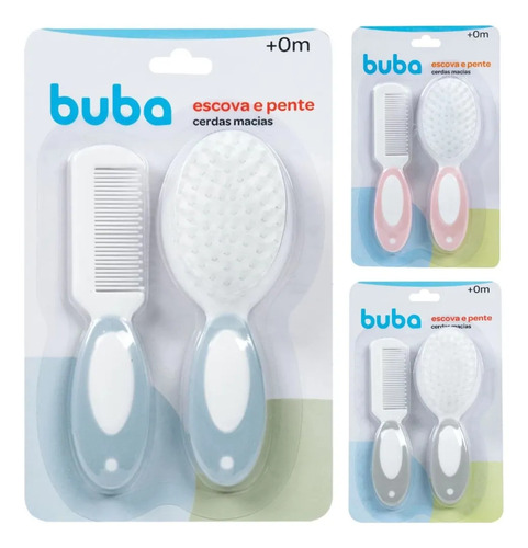 Kit Escova E Pente Infantil Buba Rosa