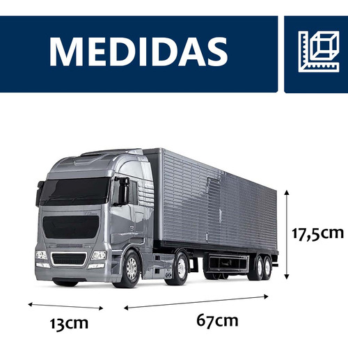 Caminhão Carreta Diamond Truck Baú - 67cm - Roma Brinquedo