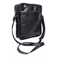 Bolsa Masculina Transversal Espaçosa Porta Tablet iPad Couro