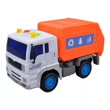 Caminhão De Lixo Carrinho Fricção Sons Luz Brinquedo Menino