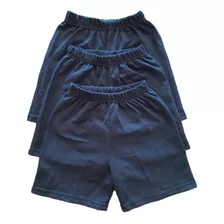 Pack Por 3 Shorts Algodon Colegial Colegio Niños 