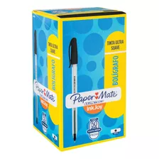 Pack 50 Bolígrafos Paper Mate Kilométrico 100st Color Negro Color Del Exterior Transparente