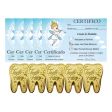 5 Moedas Fada Do Dente De Leite Dentinho + 5 Certificados