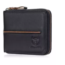 Cartera Hombre Multi Ranzas Piel Genuina Con Cremallera