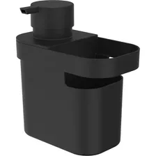 Dispenser De Pia Porta Detergente Organizador Cozinha 650ml Cor Preto